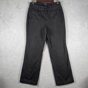 Judy Blue High Waist Wide Leg Jeans Womens 16W Black Patch Pockets Stretch Denim